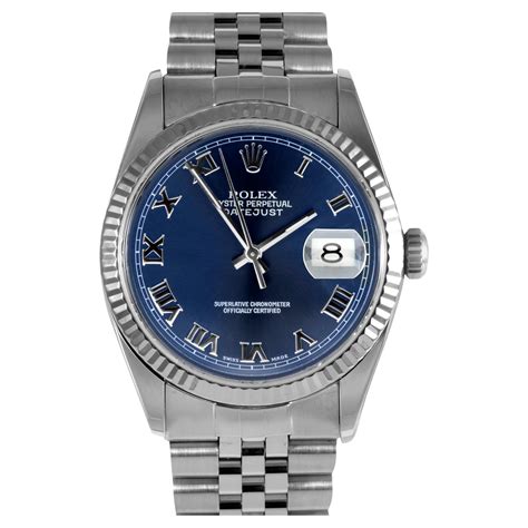 blue roman rolex|Rolex blue face watch.